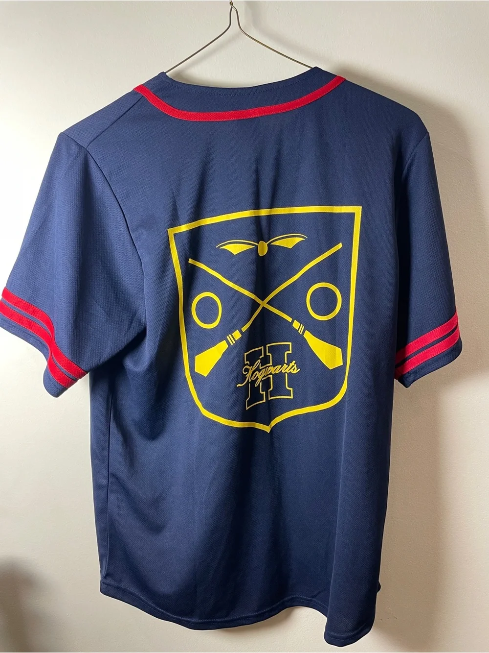 Harry Potter Hogwarts Atlanta Braves Baseball Jersey Adult M Navy Quidditch